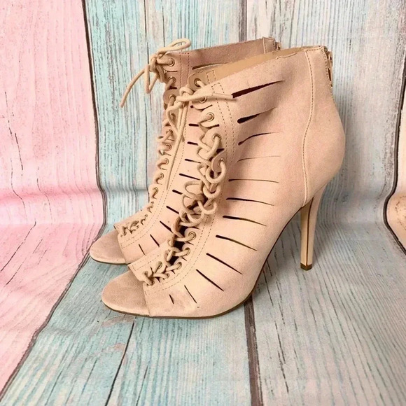 Pink forever21 cut out lace up heels - Picture 8 of 13